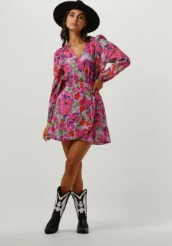 ALIX THE LABEL mini jurk ladies woven painted flower broderie dress>DAMES Jurken