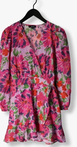 ALIX THE LABEL mini jurk ladies woven painted flower broderie dress><noscript><img width=