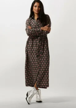 COLOURFUL REBEL midi jurk dalia graphic flower maxi shirt dress>DAMES Jurken