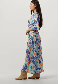 multi jansen amsterdam maxi jurk wp549 printed long wrap dress