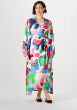 JANSEN AMSTERDAM maxi jurk nienke jurk wm 564 wrap long puffed sleeve>DAMES Jurken