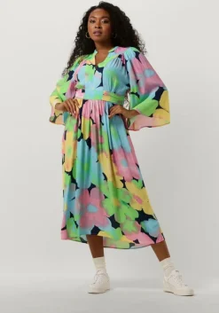 POM AMSTERDAM midi jurk cherry blossom dress>DAMES Jurken