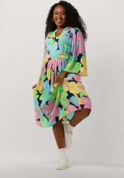 POM AMSTERDAM midi jurk cherry blossom dress>DAMES Jurken