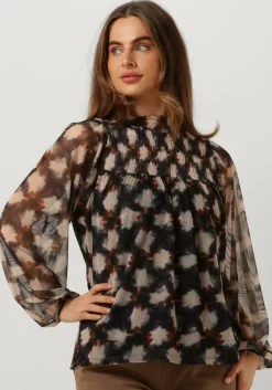 SUMMUM blouses jersey smocked top blurred star print>DAMES Blouses