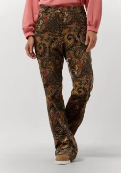 SUMMUM flared broek trousers paisley velvet>DAMES Broeken