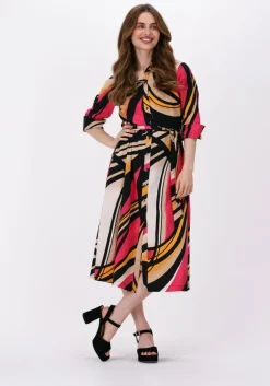 SUMMUM midi jurk dress big swirls>DAMES Jurken