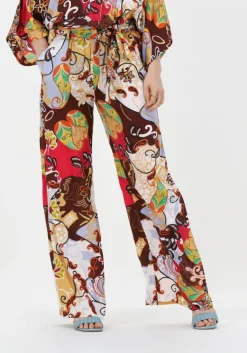 SUMMUM wijde broek trouser festival print on viscose satin>DAMES Broeken