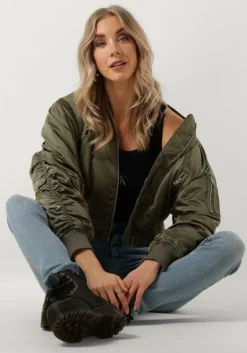 CALVIN KLEIN jack satin bomber><noscript><img width=