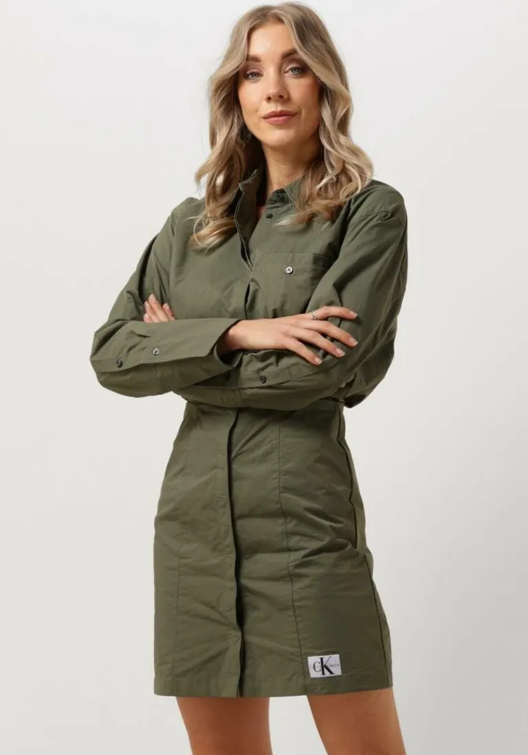 CALVIN KLEIN mini jurk soft touch shirt dress>DAMES Jurken