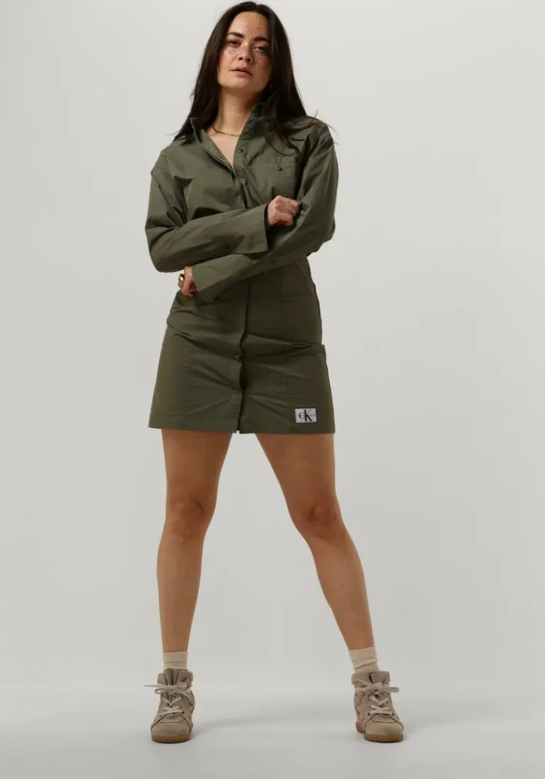 CALVIN KLEIN mini jurk soft touch shirt dress>DAMES Jurken
