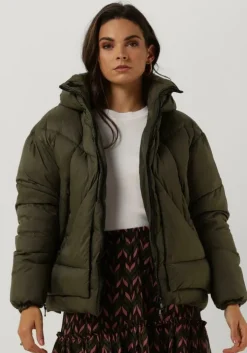 olijf canadian gewatteerde jas eugenie short recycled