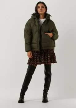 olijf canadian gewatteerde jas eugenie short recycled