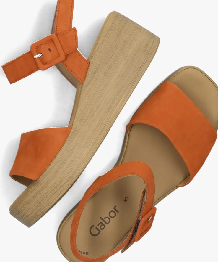 oranje gabor sandalen met hak 531