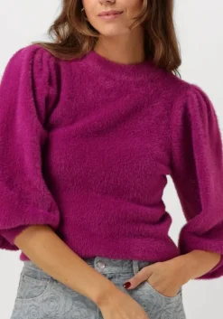 paarse catwalk junkie trui puffy sleeve knit