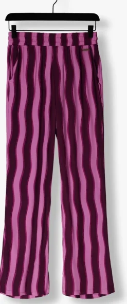 paarse colourful rebel wijde broek melody stripes straight pants