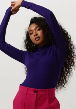 paarse jansen amsterdam coltrui cj198 crepe jersey top with wrinkling at turtle neck