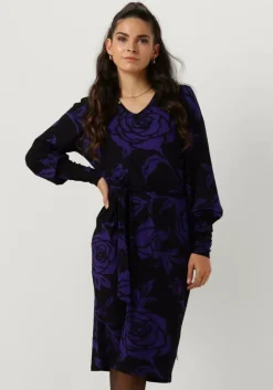 JANSEN AMSTERDAM e mini jurk vbf501 jersey print dress with v-neck>DAMES Jurken