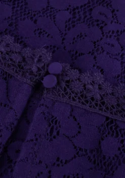 paarse jansen amsterdam mini jurk lc587 dress lace long sleeves