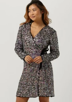 paarse y.a.s. mini jurk yasmultiseq ls wrap dress