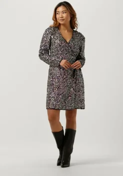 paarse y.a.s. mini jurk yasmultiseq ls wrap dress