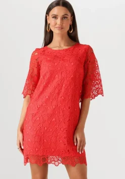 ANA ALCAZAR rode midi jurk dress sleeves 041092-3634>DAMES Jurken