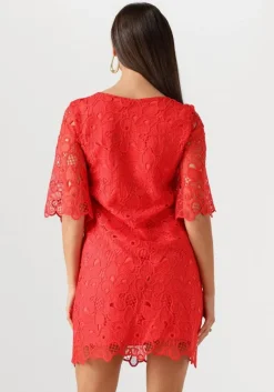 ANA ALCAZAR rode midi jurk dress sleeves 041092-3634><noscript><img width=