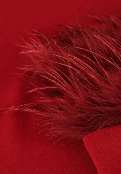 ANA ALCAZAR rode mini jurk dress feathers><noscript><img width=