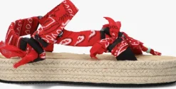 ARIZONA LOVE rode platte sandalen trekky raffia>DAMES Sandalen