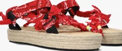 ARIZONA LOVE rode platte sandalen trekky raffia>DAMES Sandalen