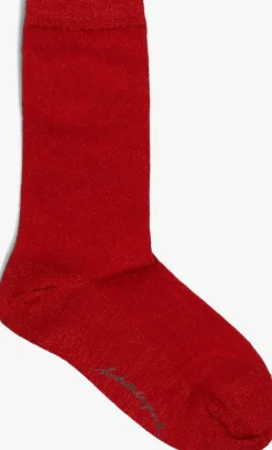 BECKSONDERGAARD rode sokken rib glitter sock>DAMES Beenmode