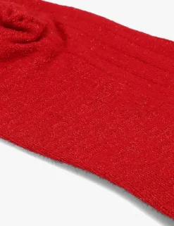 BECKSONDERGAARD rode sokken rib glitter sock>DAMES Beenmode