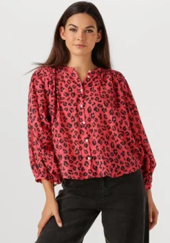 BY-BAR rode blouses becky red cheetah blouse>DAMES Blouses