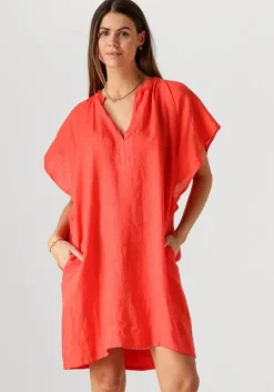 BY-BAR rode mini jurk vina linen dress>DAMES Jurken