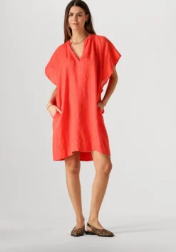 BY-BAR rode mini jurk vina linen dress>DAMES Jurken