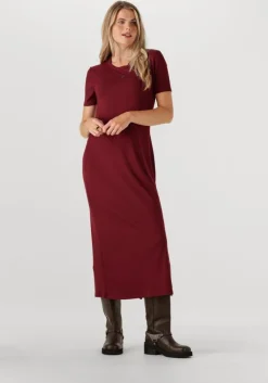 CALVIN KLEIN rode maxi jurk a- modal rib ss dress><noscript><img width=