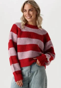 rode colourful rebel trui kinza striped knitted sweater