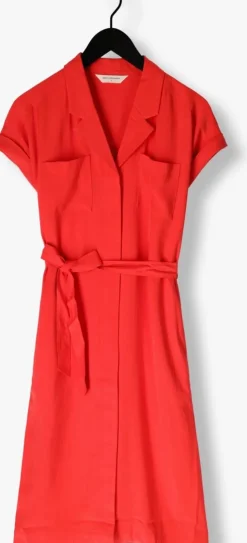 rode msch copenhagen midi jurk mschimila selia ss dress