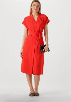 rode msch copenhagen midi jurk mschimila selia ss dress