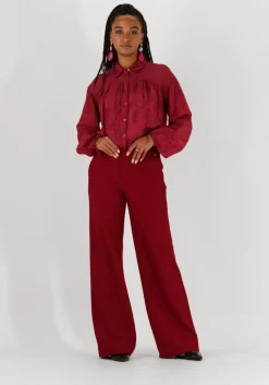 POM AMSTERDAM rode blouses jaqcuard burgundy red>DAMES Blouses