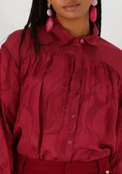 POM AMSTERDAM rode blouses jaqcuard burgundy red><noscript><img width=
