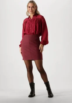 POM AMSTERDAM rode blouses jaqcuard burgundy red><noscript><img width=