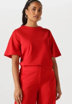 POM AMSTERDAM rode t-shirt scarlet red summer>DAMES Tops & T-Shirts