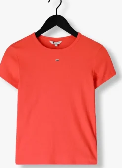 TOMMY JEANS rode t-shirt tjw slim essential rib ss ext><noscript><img width=