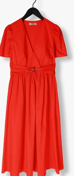 rode twinset milano midi jurk woven dress