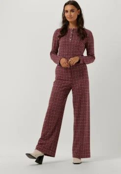 VANILIA rode tartan tweed longsleeve>DAMES Co-Ord Sets|Tops & T-Shirts