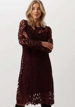 VANILIA rode midi jurk lace midi dress>DAMES Jurken