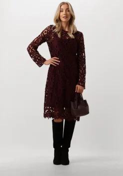 VANILIA rode midi jurk lace midi dress>DAMES Jurken