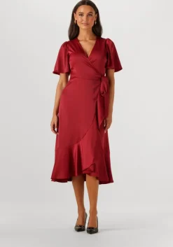 Y.A.S. rode midi jurk yasthea 2/4 midi wrap dress s.>DAMES Jurken