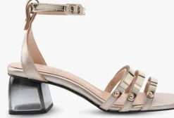 roségouden jan jansen sandalen met hak transparant duplex