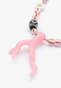 roze bonnie studios sieraad pendant party pink necklace